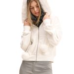 Bluza hoodie z odpinanym futerkiem CROPP 423FO 01X