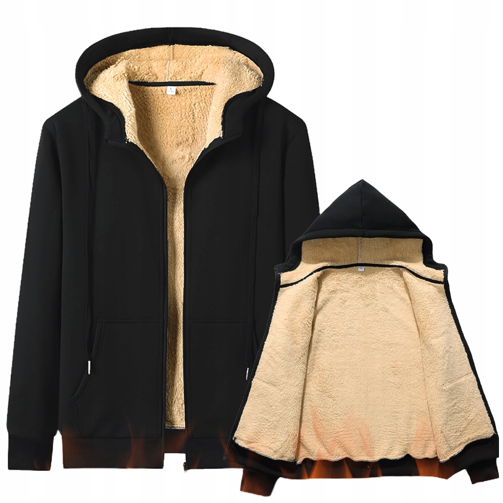 bluza-z-futerkiem-824cmo-1.jpg BLUZA MĘSKA ROZPINANA OCIEPLANA FUTERKIEM KAPTUR - obrazek 1