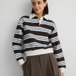 Bawełniana bluza z kołnierzem Kolor wielobarwny RESERVED VG166 MLC
