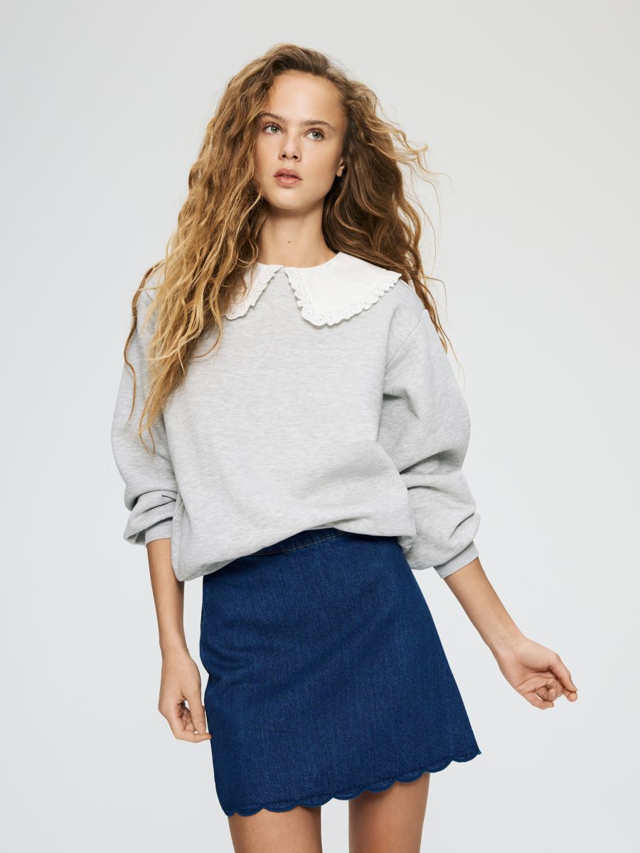 bluza-z-kolnierzykiem-367yuy.jpg Bluza z kołnierzykiem Kolor jasnoszary RESERVED 802HS 09X - obrazek 1