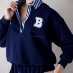 BY O LA LA! BLUZA Z KOŁNIERZYKIEM GRANAT
