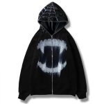 Kup Bluza z zamkiem błyskawicznym z kryształkami Jesienna bluza z kapturem w stylu gotyckim Męska damska kurtka z kapturem w stylu grunge Streetwear w cenie od 70 | Joom