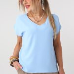 Bluzka pod marynarkę plus size błękitna 44 54 44