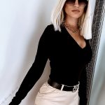Czarna bluzka basic z dekoltem. | Citychic.pl