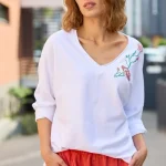 Bluzka Scarlet Bloom Biała