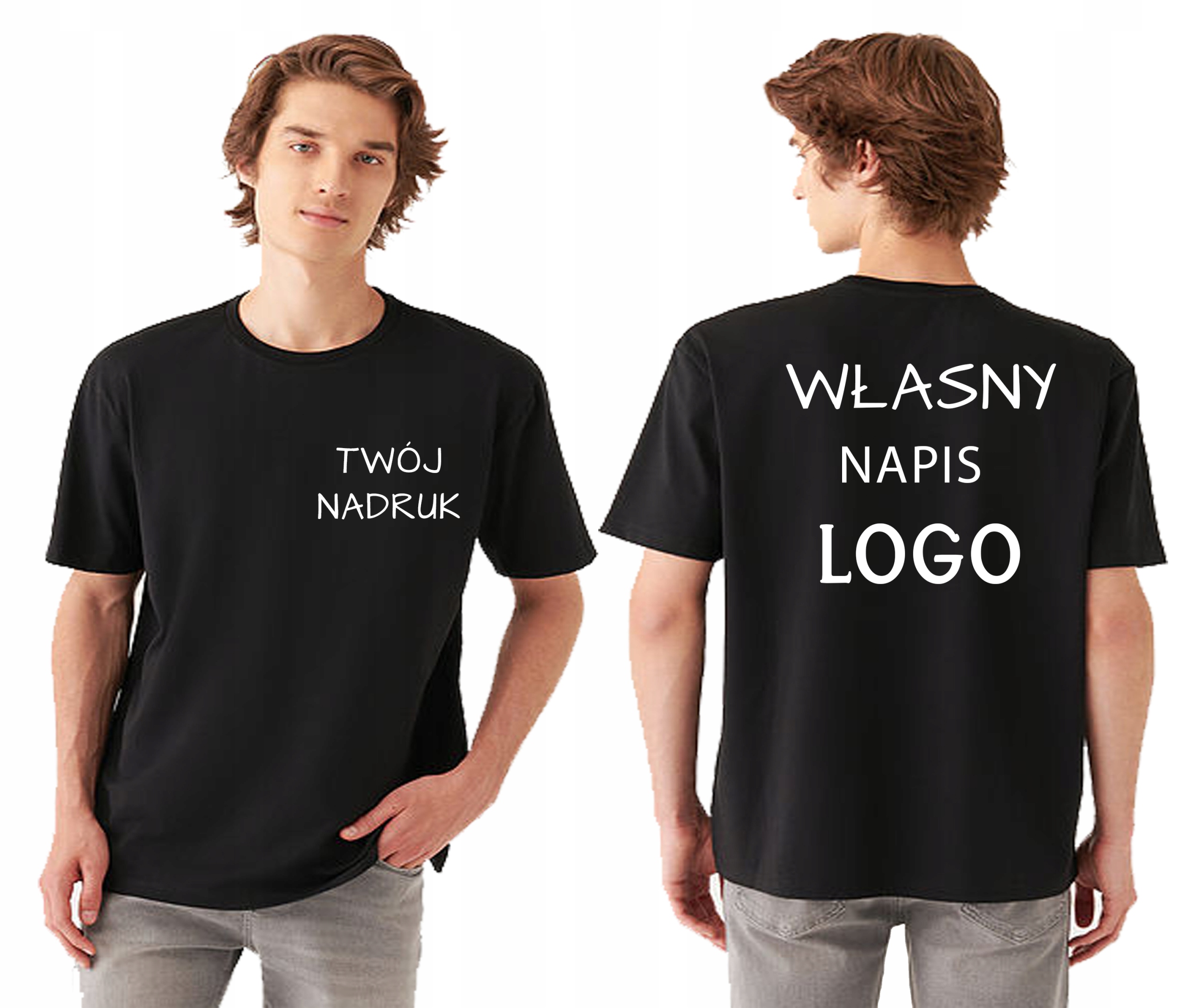 bluzki-z-nadrukiem-829fam-1.jpg T shirt KOSZULKA Z WŁASNYM NADRUKIEM PRZÓD I TYŁ roz.XS - obrazek 1