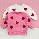 Bluza dziecięca oversize czerwone serca candy pink