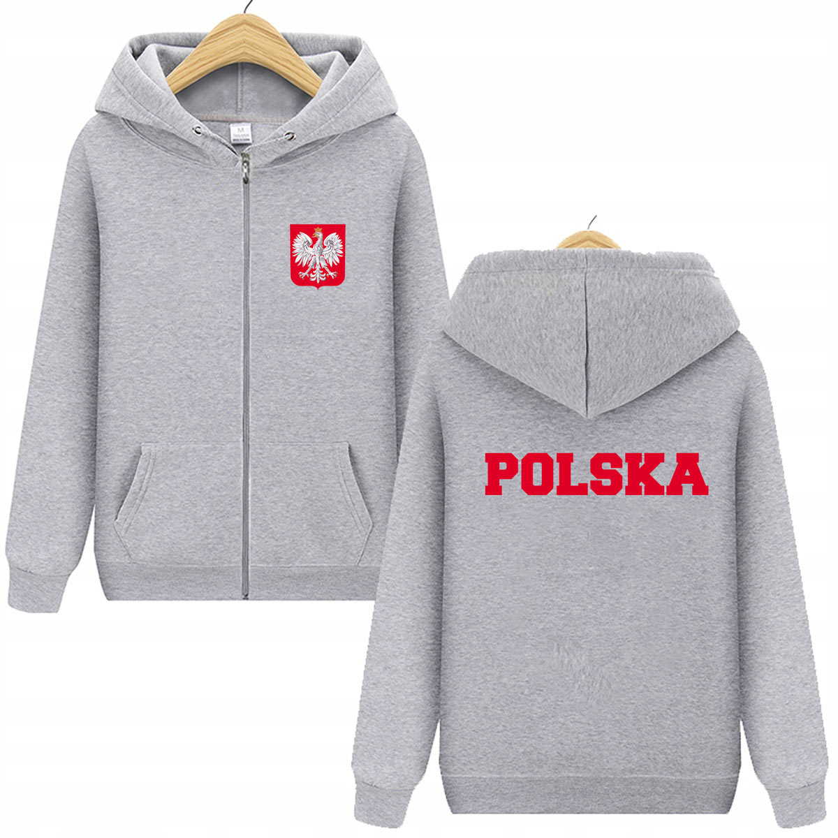 bluzy-dla-dzieci-476oyp-1.jpg Bluza dla dzieci POLSKA rozpinana z kapturem 128 / 134, Biała - obrazek 1