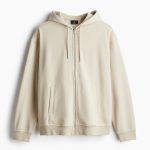 Rozpinana bluza z kapturem Loose Fit Jasnobeżowy