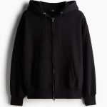 Rozpinana bluza z kapturem Oversized Fit Czarny