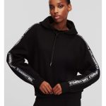 Bluza KARL LAGERFELD z logowanymi lampasami czarna