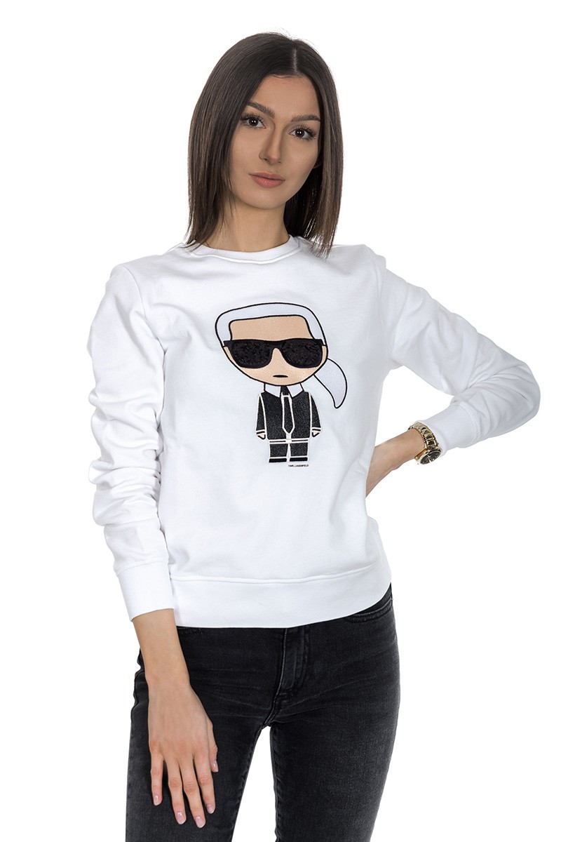 bluzy-karl-lagerfeld-378zxn-1.jpg Karl Lagerfeld Bluza wkładana biała IKONIC KARL SWEATSHIRT KARL LAGERFELD Butik Online MAICON - obrazek 1