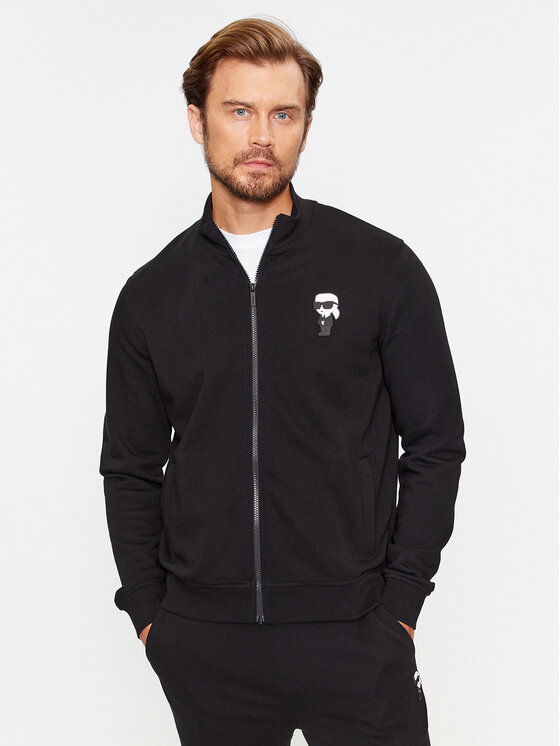 bluzy-karl-lagerfeld-501wck-1.jpg KARL LAGERFELD Bluza Sweat Zip 705895 500900 Czarny Regular Fit | Modivo.pl - obrazek 1