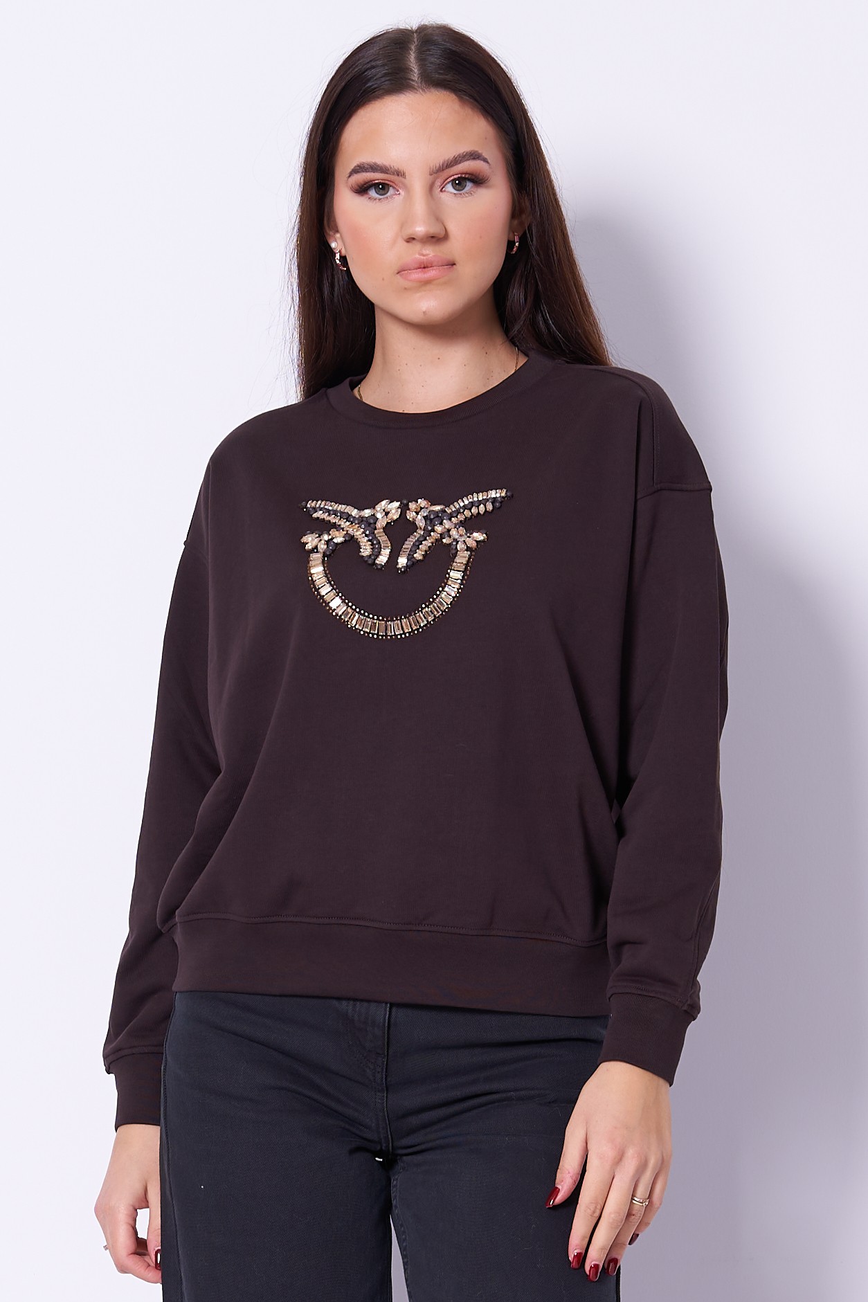 bluzy-pinko-771jfm-1.jpg Bluza wkładana brązowa Nelly PINKO 100534 Butik Online MAICON - obrazek 1