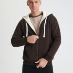 Bluza z kapturem Kolor brązowy SINSAY 2313O 89X
