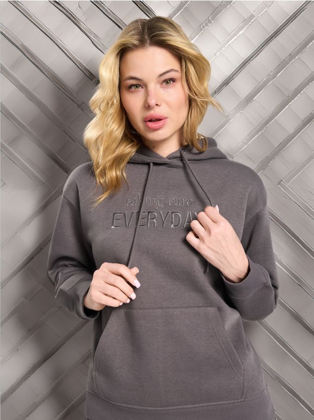 bluzy-sinsay-382bgi-1.jpg Bluza z kapturem Kolor szary SINSAY 6442J 86X - obrazek 1
