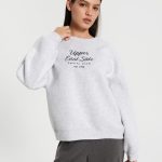 Bluza z haftem Kolor szary SINSAY 4150Z 09M