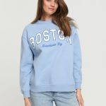 Bluza z nadrukiem Kolor błękitny SINSAY 4180Z 05X