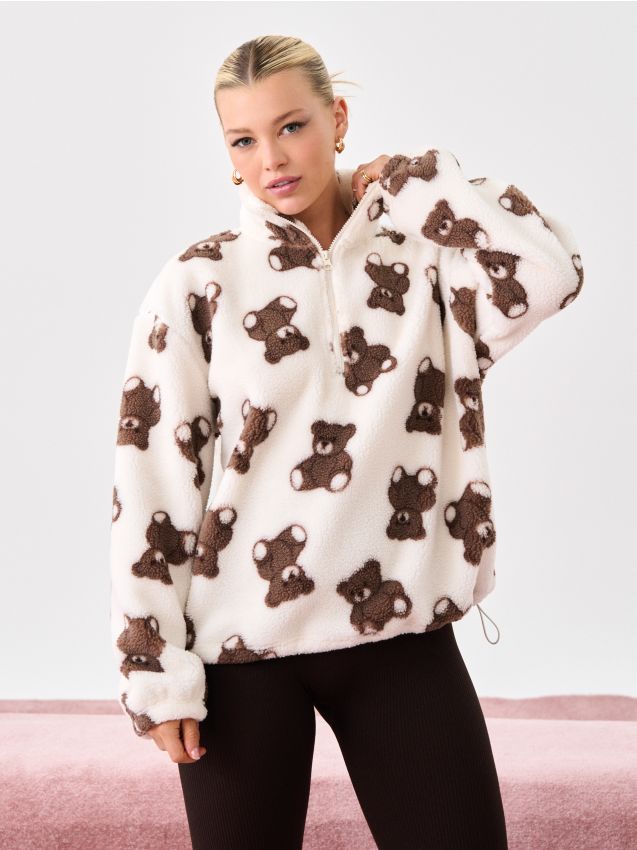bluzy-sinsay-795qxh-1.jpg Bluza sherpa z motywem misiów Kolor wielobarwny SINSAY 890HJ MLC - obrazek 1