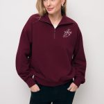Bordowa bluza typu half zip TANSY 34/36