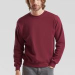 Bluza męska bez kaptura bordowa Fruit of the Loom