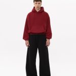 BLUZA BOXY Z KAPTUREM BORDOWA