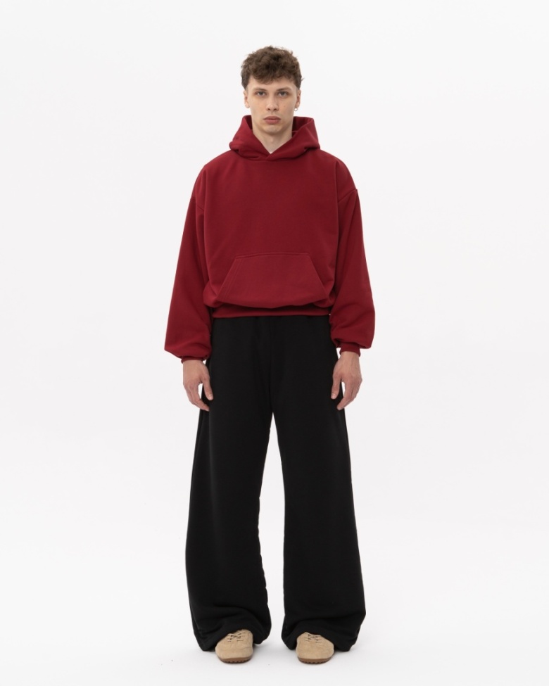 bordowa-bluza-863pms-1.jpg BLUZA BOXY Z KAPTUREM BORDOWA - obrazek 1