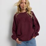 Bluza damska bordowa z koronkowym napisem Tylko w Pepco