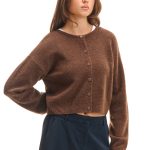 Brązowy sweter kardigan basic CROPP 455FL 88X