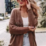Kardigan alpaka oversize Lovable brązowy