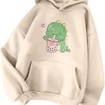 NLGToy Bluzy damskie modne damskie z nadrukiem ze sznurkiem z kapturem na co dzień luźna bluzka