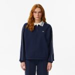 Bluza damska z kołnierzykiem polo loose fit granatowa SF0608 166 | Lacoste