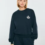 Bluza damska z haftem granatowa Fotyna 403