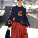 Sweter Retro Bloom Granatowy