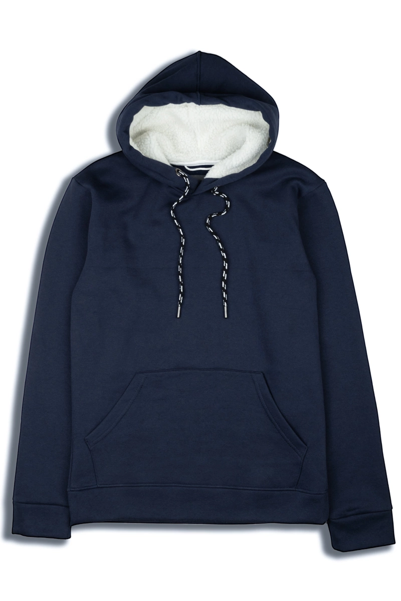 hm-bluzy-356skl.webp H&M Męska Granatowa Bluza, Kaptur z Kożuszkiem - obrazek 1