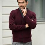 Sweter męski Artur kardigan śliwka