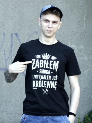 koszulki-smieszne-149avp.jpg Koszulka dla chłopaka ZABIŁEM SMOKA I WYRWAŁEM KRÓLEWNĘ - obrazek 1