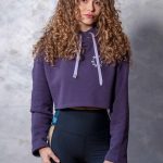 Krótka Bluza damska z kapturem ROYAL PLUM
