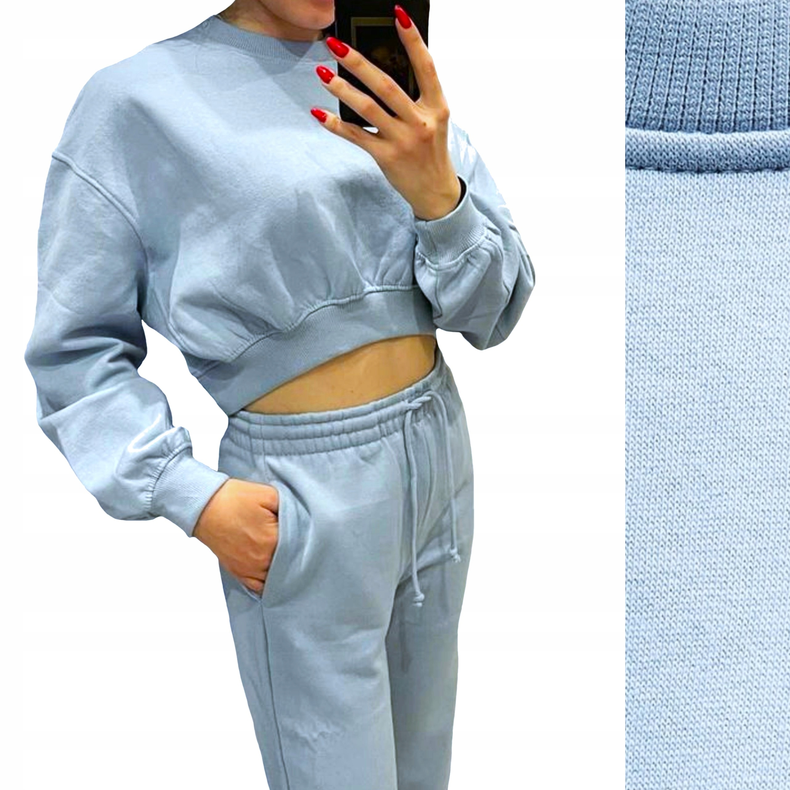 krotka-bluza-666kmx.jpg ZARA Piękna Asymetryczna Krótka NIEBIESKA Bluza S - obrazek 1