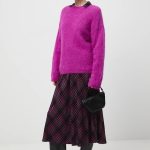 Sweter z wełną alpaki damski melanżowy kolor fioletowy RW25 SWDA13