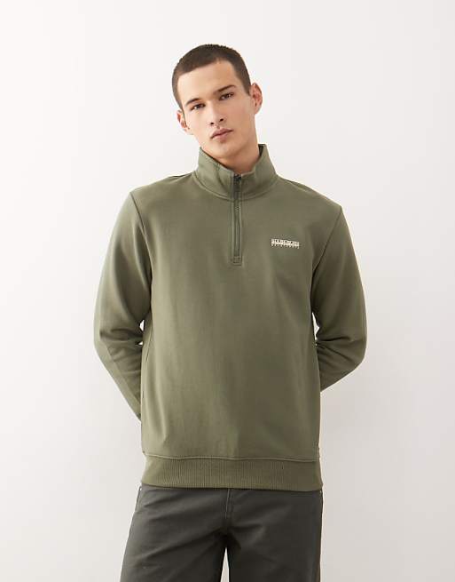 napapijri-bluza-174jmm-1.jpg Napapijri – Bluza w kolorze khaki z zapięciem na suwak pod szyją | ASOS - obrazek 1