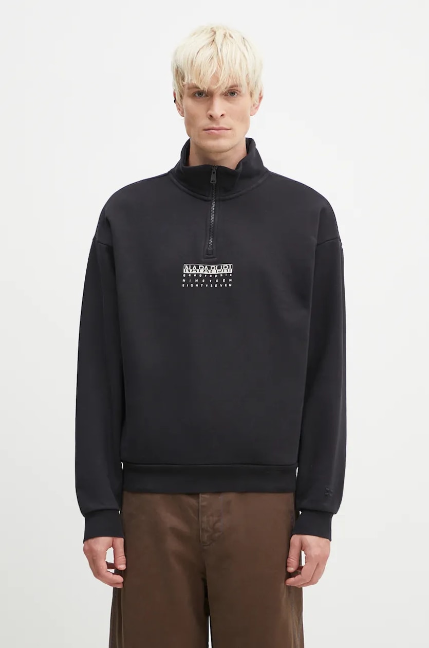 napapijri-bluza-378eeq-1.jpg Napapijri bluza męska kolor czarny gładka | Answear.com - obrazek 1