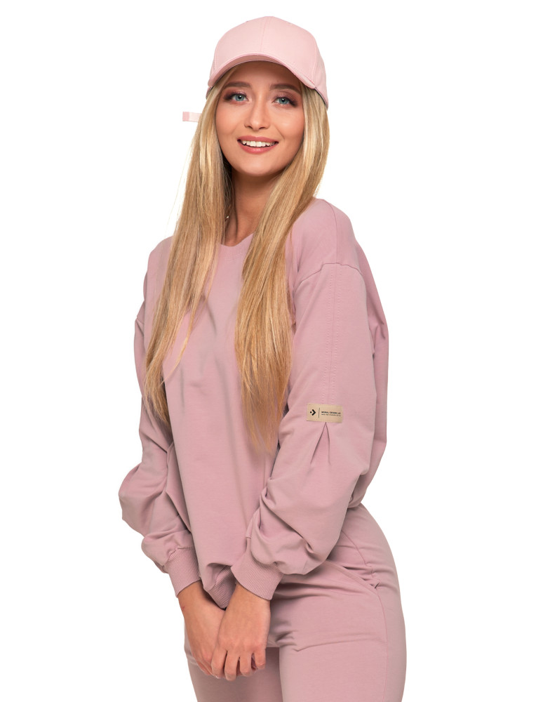 rozowa-bluza-damska-240ecz-1.jpg Bluza damska bez kaptura wkładana bawełniana RÓŻOWY sklep Moraj - obrazek 1