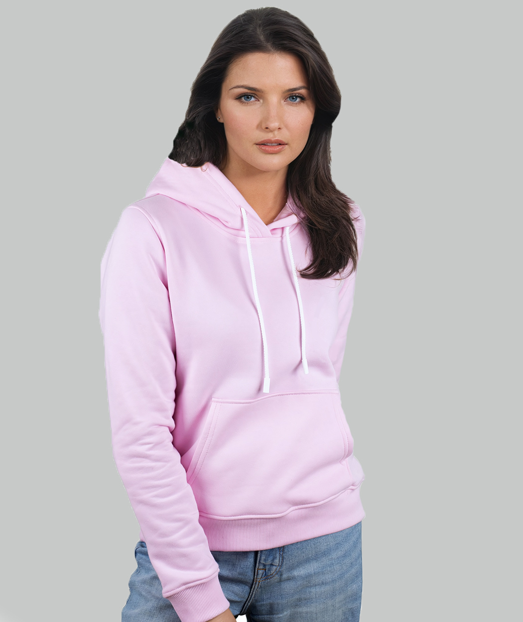 rozowa-bluza-damska-701ajv-1.jpg Różowa bluza damska kangurka z kapturem LAMON PREMIUM - obrazek 1