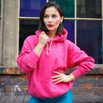 Bluza damska z kapturem różowa oversize