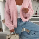 SWETER KARDIGAN SPRING JOY RÓŻOWY | Najnowsze Kolekcje