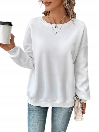 shein-bluzy-damskie-712vfj-1.jpg SHEIN BLUZA DAMSKA BIAŁA GŁADKA CASUAL 38 ŁRN - obrazek 1