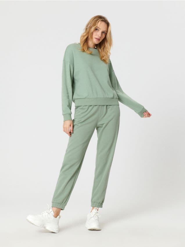 sinsay-bluza-damska-499tho-1.jpg Bluza ze ściągaczami Kolor zielony SINSAY 6363J 07X - obrazek 1