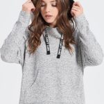 Sinsay Bluza oversize z kapturem Szary damska Ceny i opinie Ceneo.pl