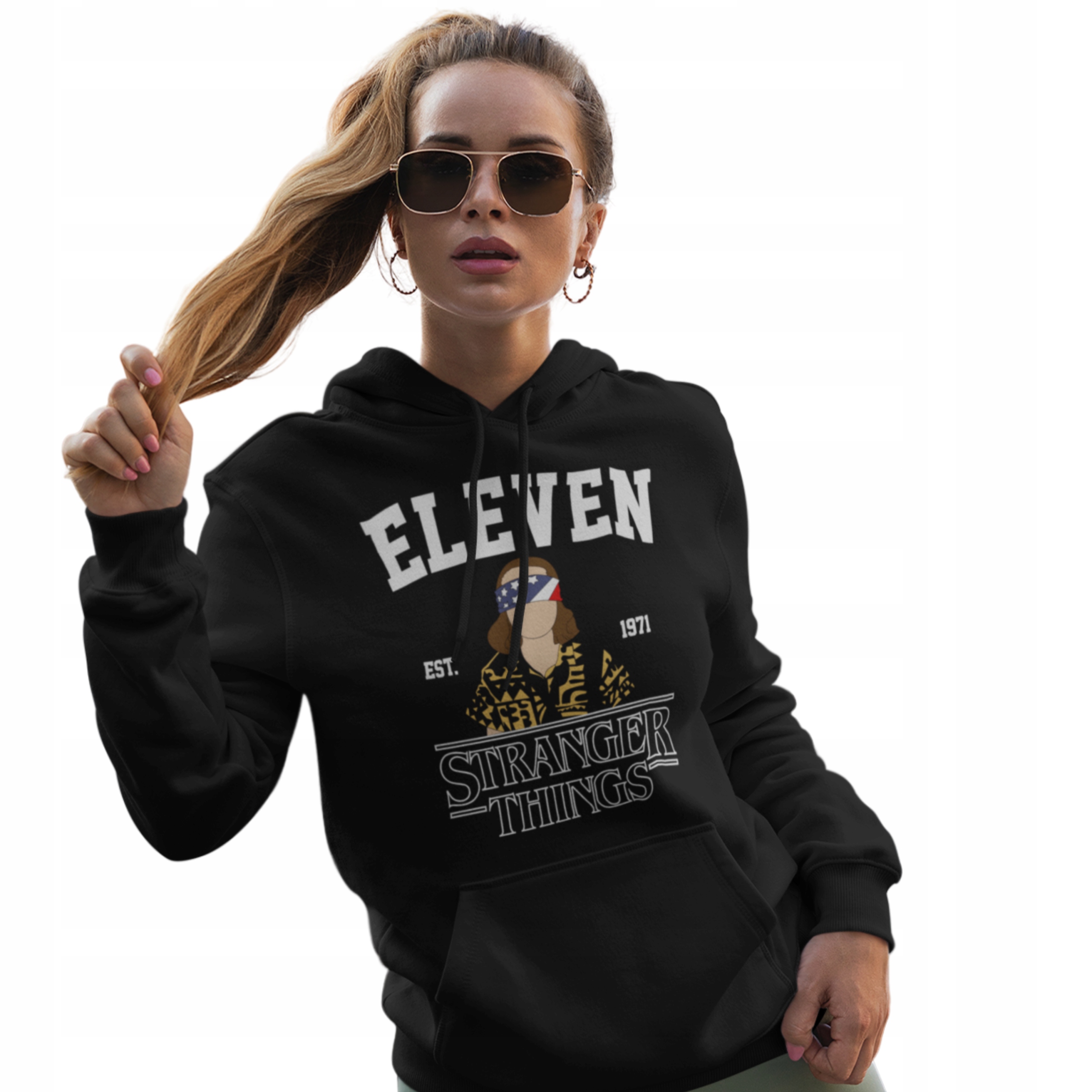 stranger-things-bluza-543jur-1.jpg BLUZA DAMSKA STRANGER THINGS ELEVEN Z KAPTUREM • Cena • Opinie Allegro - obrazek 1